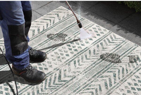 Zeleno-krem vanjski tepih NORTHRUGS Biri, 160 x 230 cm
