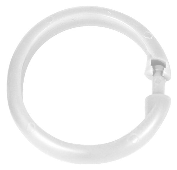 Set s 12 komada bijelih plastičnih prstena za tuš zavjesu Wenko
