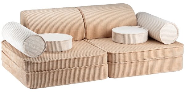 Svjetlo smeđi dječji kauč od samta 132 cm Settee – Wigiwama