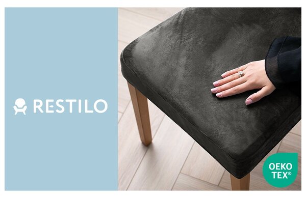 Sive rastezljive presvlake 4 kom za stolicu 48 cm Sento – Restilo