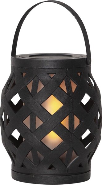 Crna lampa Star Trading Flame Lantern, visina 16 cm