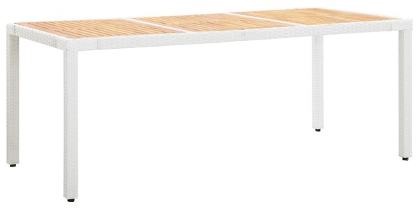 VidaXL Vrtni stol bijeli 190 x 90 x 75 cm poliratan i masivno bagremovo drvo