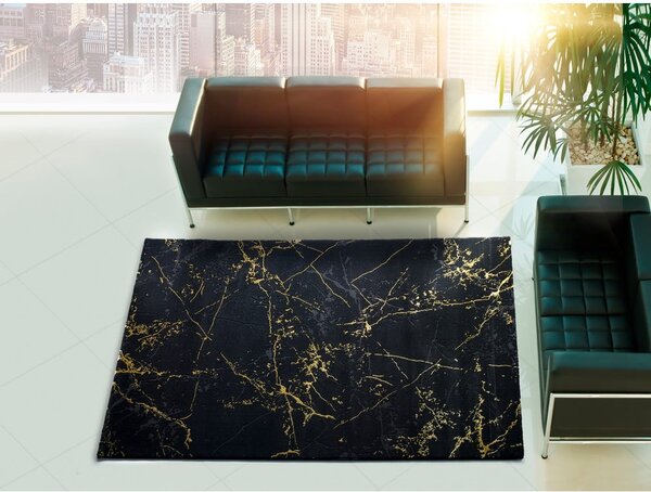 Crni tepih Universal Gold Marble, 60 x 120 cm