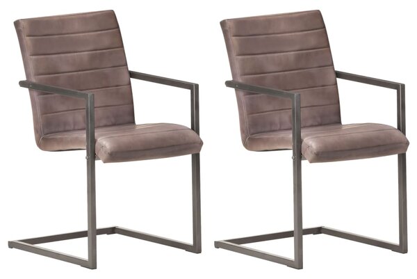 VidaXL Konzolne blagovaonske stolice od prave kože 2 kom smeđe