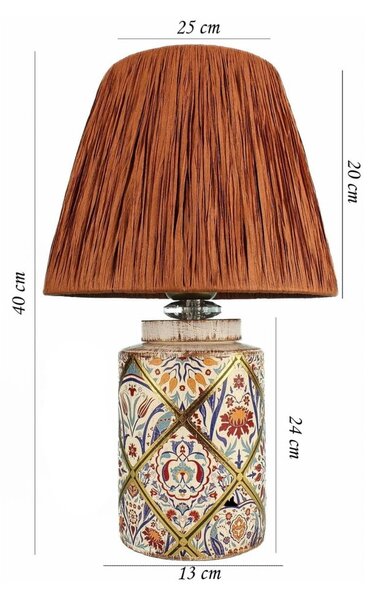 Stolna lampa boja terakote sa sjenilom od papirne špage (visina 40 cm) Alev – Opviq lights