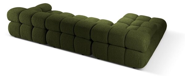 Zelena kutna garnitura od bouclé tkanine (s lijevim kutom) Bellis – Micadoni Home