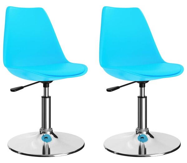 VidaXL Okretne blagovaonske stolice od umjetne kože 2 kom plave