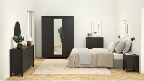 Crni ormar s ogledalom 150x199x58 cm Madrid – Tvilum