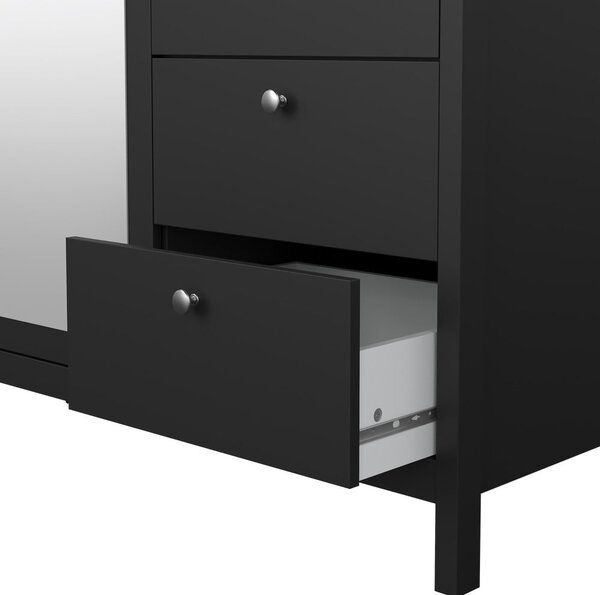 Crni ormar s ogledalom 150x199x58 cm Madrid – Tvilum
