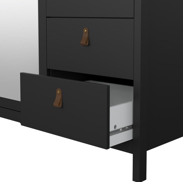Crni ormar s ogledalom 150x199x58 cm Madrid – Tvilum