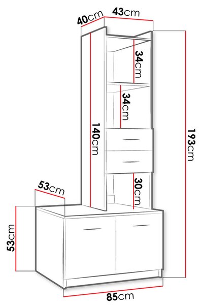 Zondo.hr Regal Paralia PD4 (bijela + bijela sjajna). 1122796