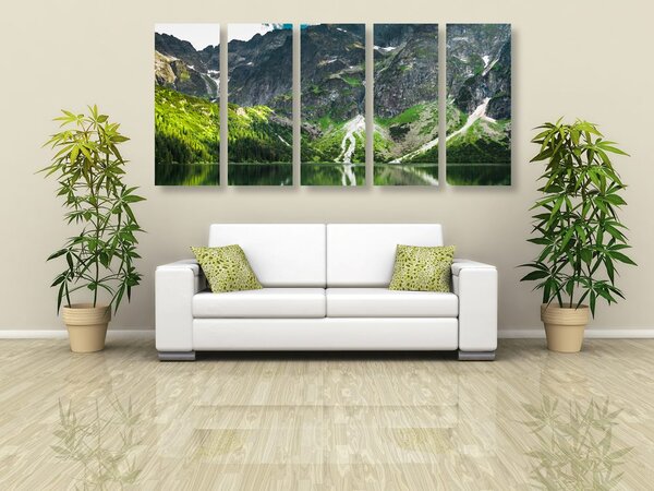5-dijelna slika jezero Morské oko u Tatrama