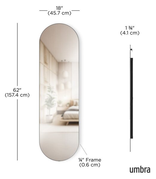 Zidno/stojeće ogledalo 46x157 cm Hubba – Umbra