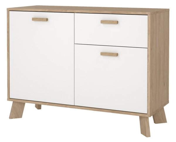 Bijela/u prirodnoj boji komoda u dekoru hrasta 99x73x39 cm Ikast – Tvilum