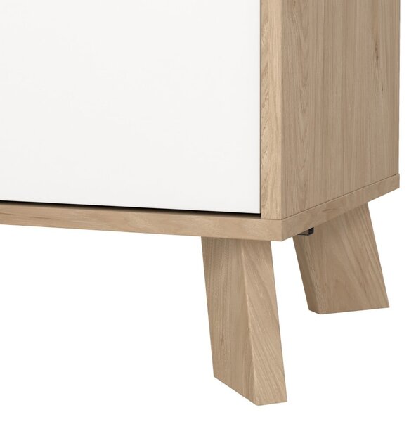 Bijela/u prirodnoj boji komoda u dekoru hrasta 99x73x39 cm Ikast – Tvilum