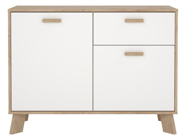 Bijela/u prirodnoj boji komoda u dekoru hrasta 99x73x39 cm Ikast – Tvilum
