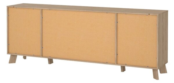 Bijela/u prirodnoj boji komoda u dekoru hrasta 196x73x39 cm Ikast – Tvilum