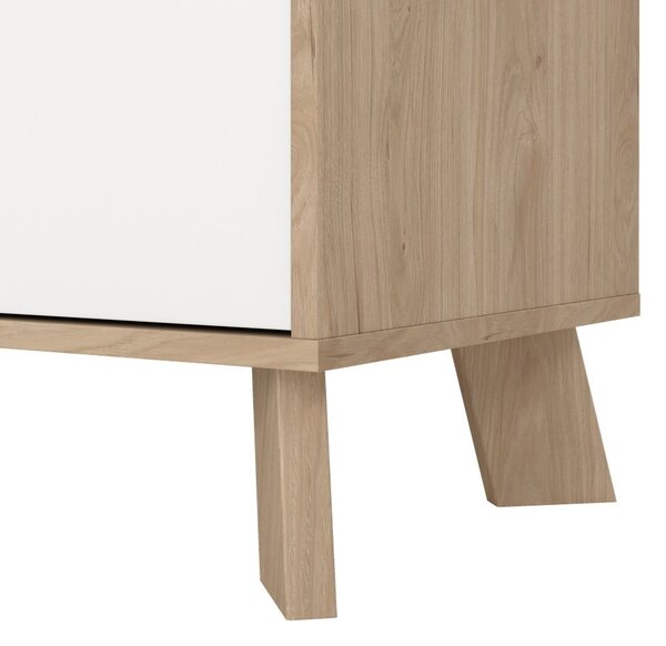 Bijela/u prirodnoj boji komoda u dekoru hrasta 196x73x39 cm Ikast – Tvilum