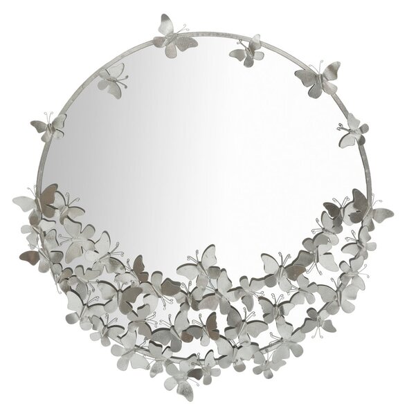 Zidno ogledalo u okruglom srebru Mauro Ferretti, ø 91 cm