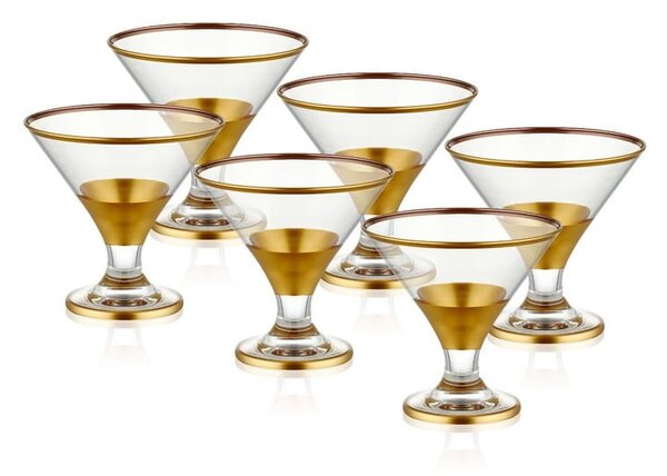 Set od 6 koktel čaša Mia Glam Gold, 225 ml