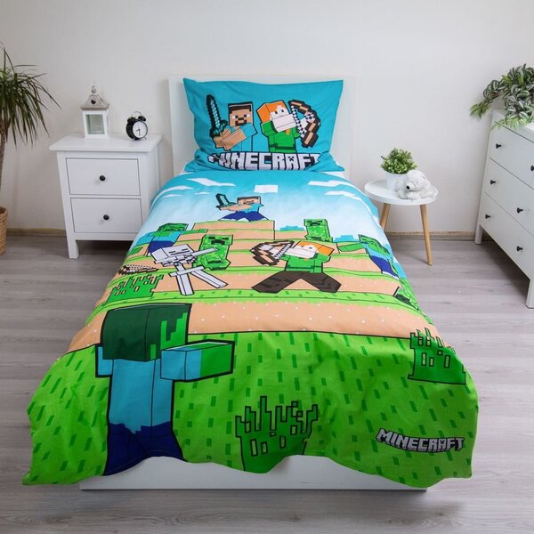 Pamučna dječja posteljina za krevet za jednu osobu 140x200 cm Minecraft "We got this" – Jerry Fabrics