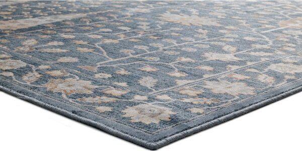Plavi tepih od viskoze Universal Vintage Flowers, 120 x 170 cm
