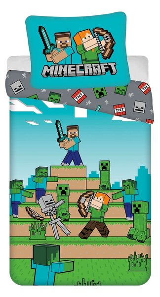 Pamučna dječja posteljina za krevet za jednu osobu 140x200 cm Minecraft "We got this" – Jerry Fabrics