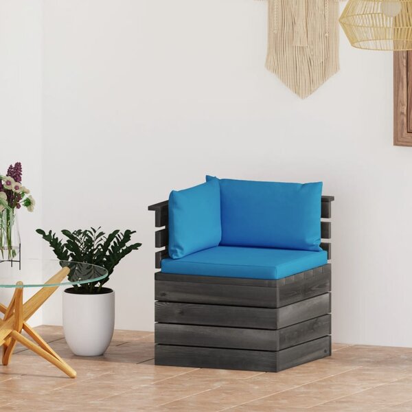 VidaXL Vrtna kutna sofa od paleta od borovine s jastucima