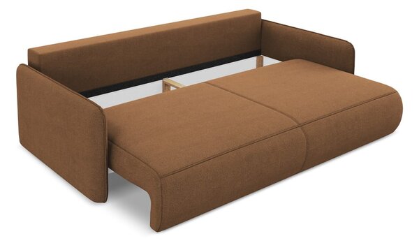 Narančasta sklopiva/s prostorom za odlaganje sofa 216 cm Nanea – Makamii