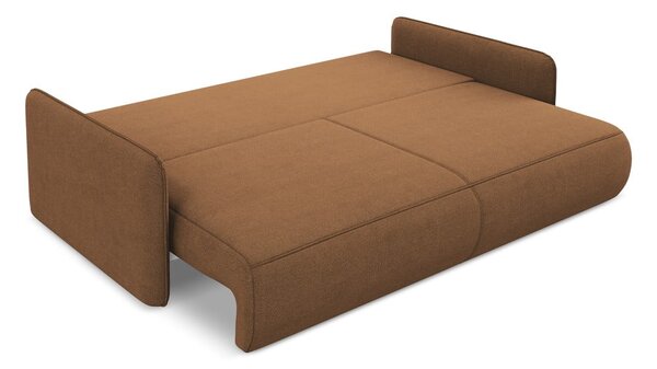 Narančasta sklopiva/s prostorom za odlaganje sofa 216 cm Nanea – Makamii