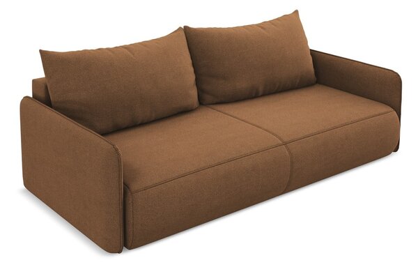 Narančasta sklopiva/s prostorom za odlaganje sofa 216 cm Nanea – Makamii