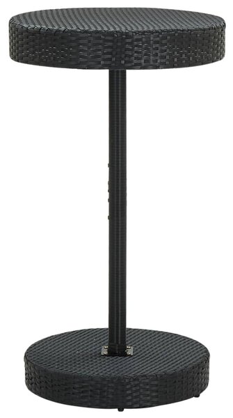 VidaXL Vrtni stol crni 60,5 x 106 cm od poliratana