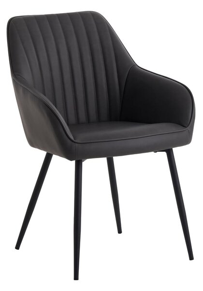 Tamno sive podstavljene blagovaonske stolice u setu s naslonima za ruke 2 kom Nolan Stripe – Unique Furniture