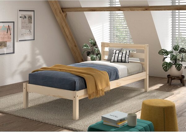 Dječji krevet od masivnog bora bez podnice 90x200 cm u prirodnoj boji Pino – Vipack