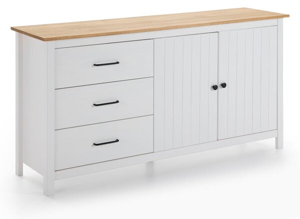 Bijela niska komoda od masivnog bora 150x80 cm Miranda – Marckeric
