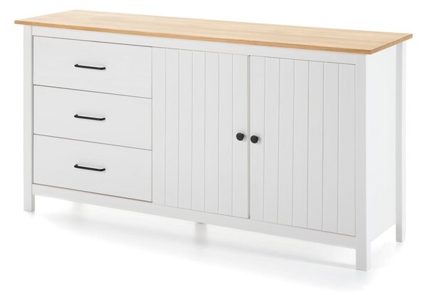 Bijela niska komoda od masivnog bora 150x80 cm Miranda – Marckeric