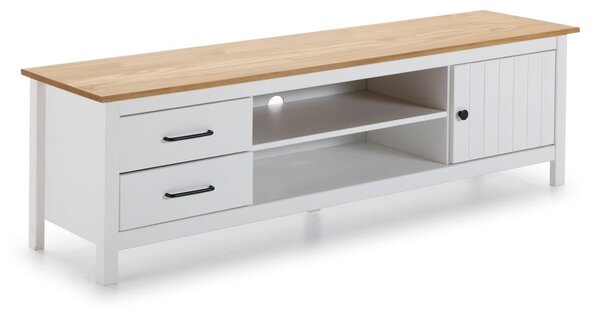 Bijela TV komoda od masivnog bora 158x47 cm Miranda – Marckeric
