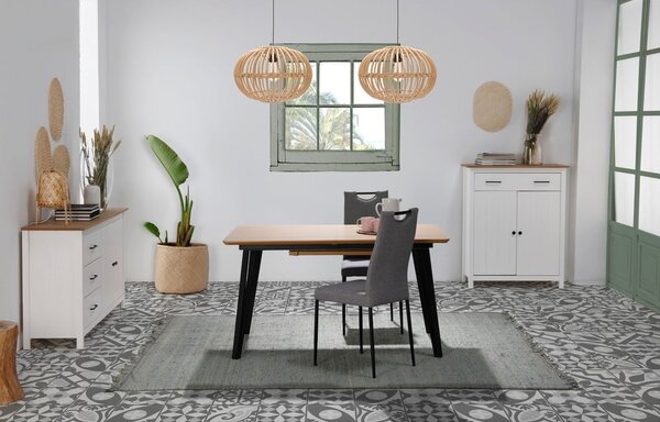Bijela niska komoda od masivnog bora 150x80 cm Miranda – Marckeric