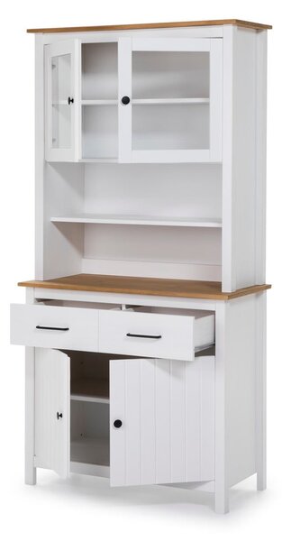 Bijela vitrina od masivnog bora 90x180 cm Miranda – Marckeric
