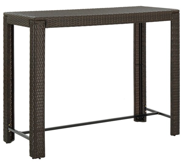 VidaXL Vrtni barski stol smeđi 140,5 x 60,5 x 110,5 cm od poliratana