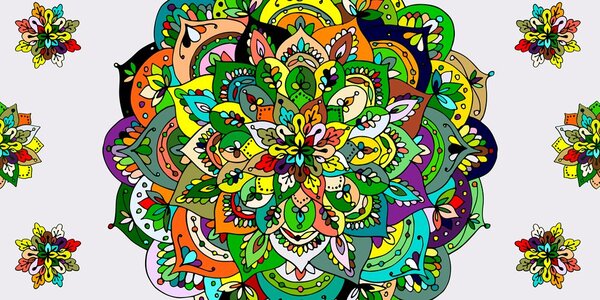 Slika zelena Mandala