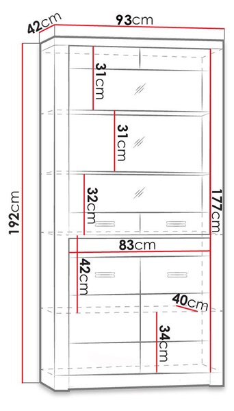 Zondo.hr Vitrina Nadenas N3 (tamni jasen). 1122699
