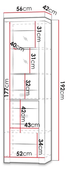 Zondo.hr Vitrina Nadenas N4-L (tamni jasen). 1122700