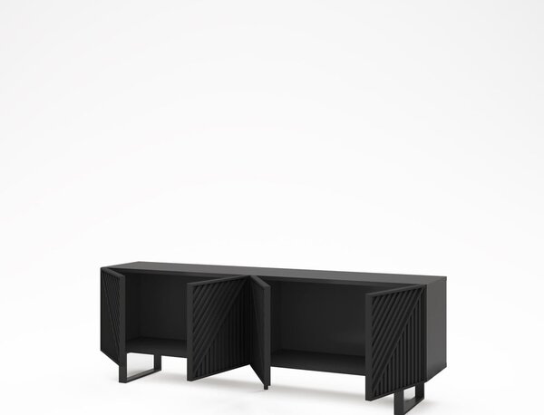 Crna TV komoda 161x55x35 cm Peta – Marckeric