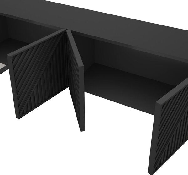 Crna TV komoda 161x55x35 cm Peta – Marckeric