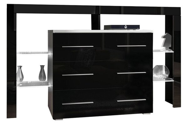 Zondo.hr Komoda Raven (bijela + crna sjajna). 1122873