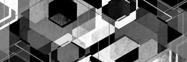 Slika apstraktna geometrija u crno-bijelom dizajnu