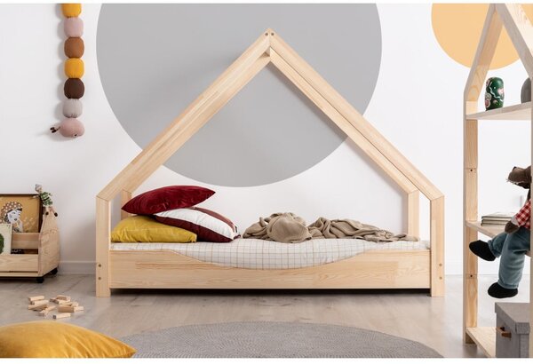 Dječji krevet u obliku kućice od borovog drva Adeko Loca Elin, 80 x 160 cm