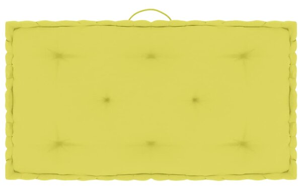 VidaXL Paletni podni jastuk boja zelene jabuke 73 x 40 x 7 cm pamučni