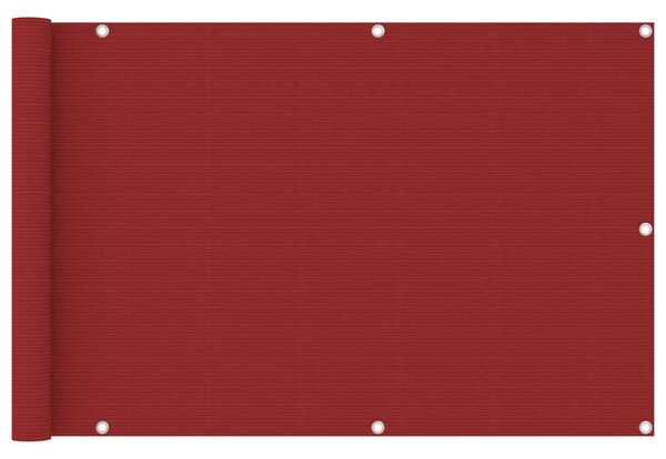 VidaXL Balkonski zastor crveni 90 x 400 cm HDPE